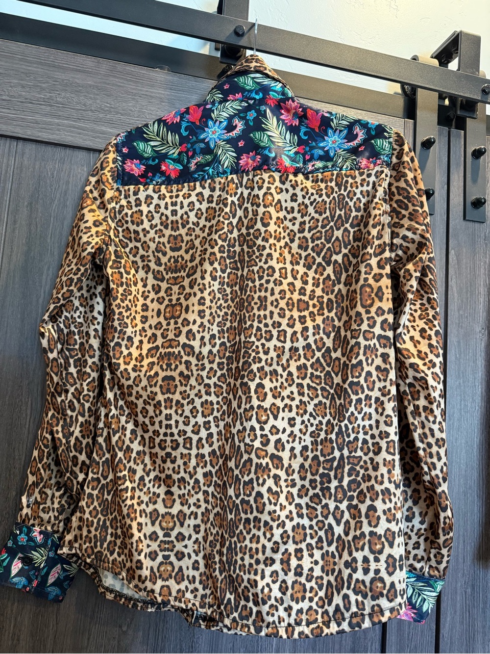 Thunderbird Leopard Print Button-Down Shirt - Brown - Picture 2 of 2